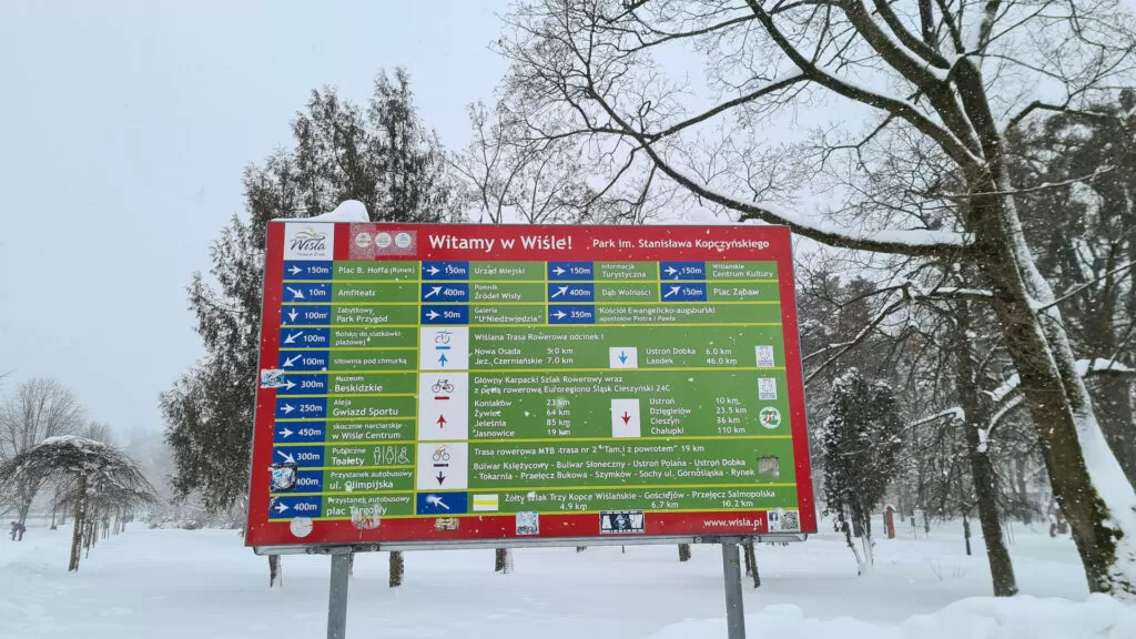 Tablica informacyjna w Wiśle