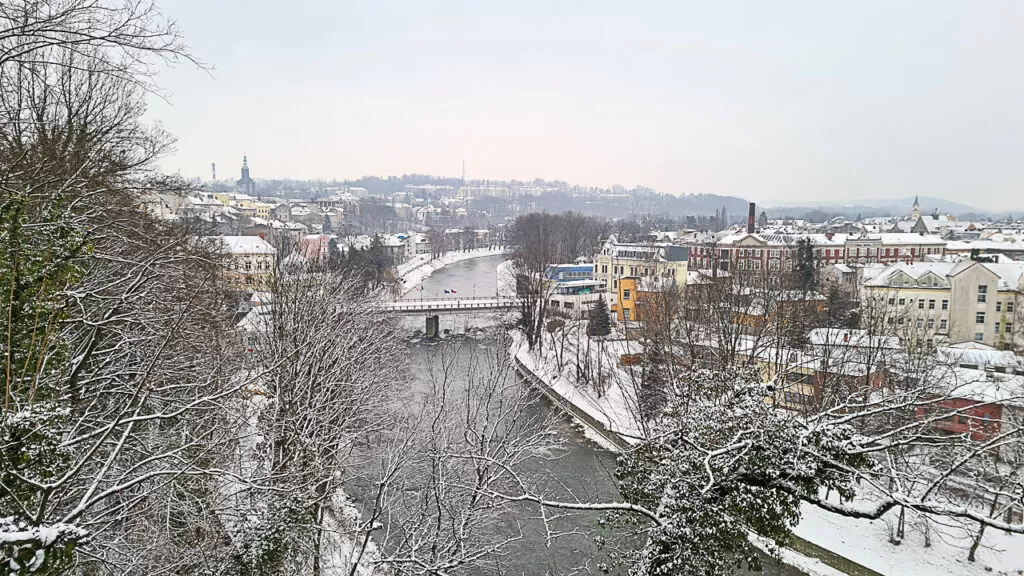 Zamek Cieszyn, widok na czeską stronę miasta