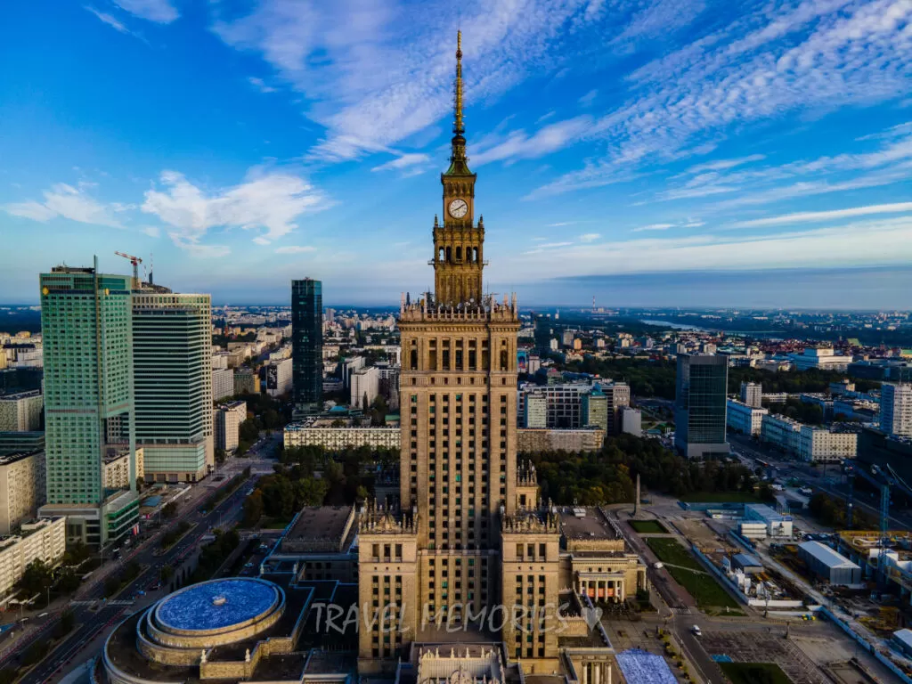 Warszawa, Pałac Kultury z drona