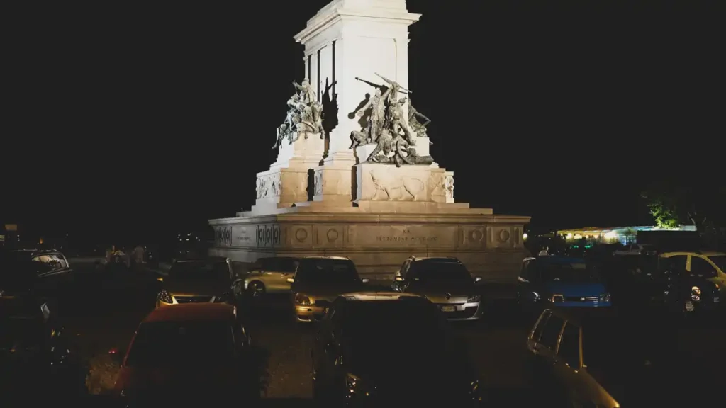 Giuseppe Garibaldi w Rzymie nocą