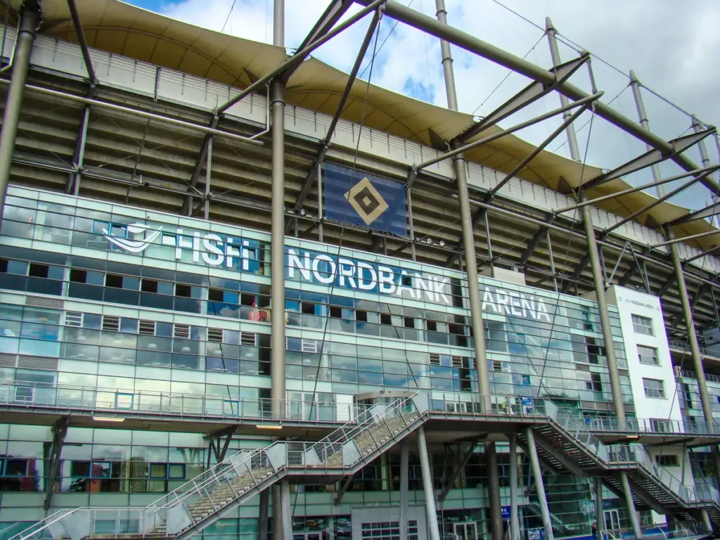 Stadion HSV Hamburg od strony parkingu