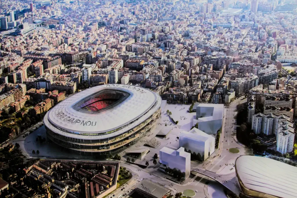 Projekt Camp Nou widok na Barcelonę